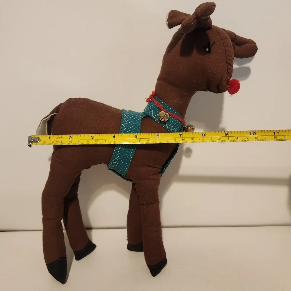 12” Handmade Plush Reindeer Decor Throw Pillow